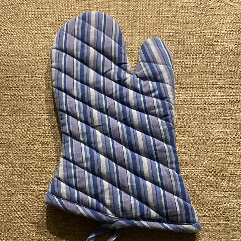 Crate & Barrel Dejeuner Oven Mitt Blue